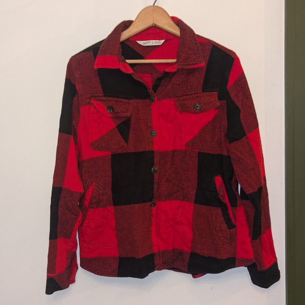 Woolrich Red Buffalo Plaid Shacket with Pockets